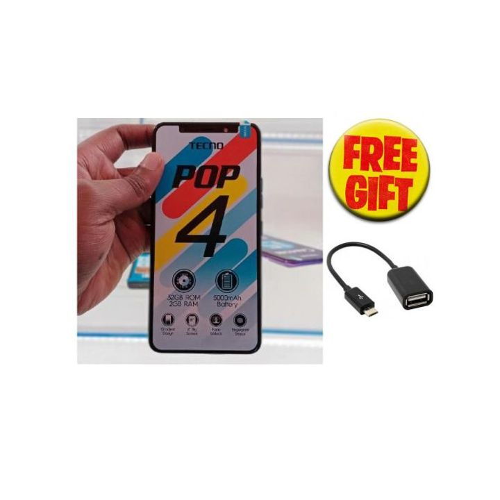 Tecno Pop 4 6 0 2gb 32gb 3g Dual 5000mah Quadcore Dawn Blue Free Otg Cable Blue