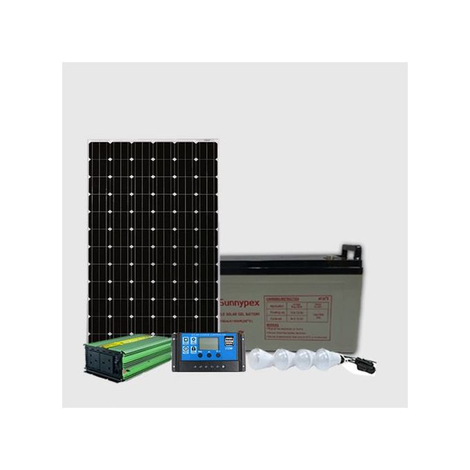 Solar Fullkit 40w Solar Panel + 50AH Battery + 150w Inverter + 10 Amp Charge Controller +3 Bulbs.