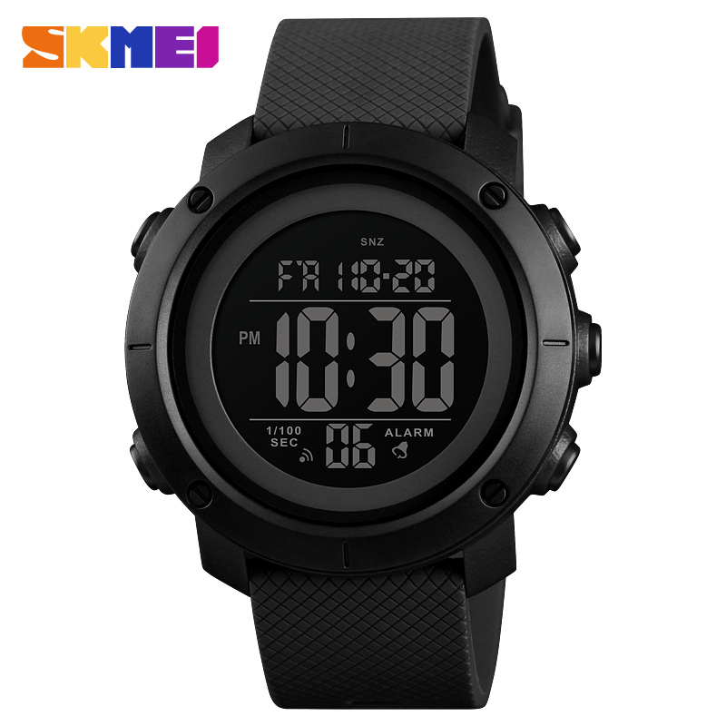 SKMEI Texture Sport Digital Men Watch 2 Time Count Down Alarm Mens Wristwatches Soft Clock 1426 1416