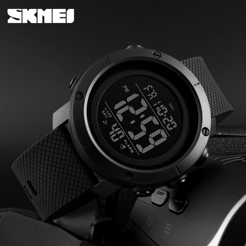 SKMEI Texture Sport Digital Men Watch 2 Time Count Down Alarm Mens Wristwatches Soft Clock 1426 1416