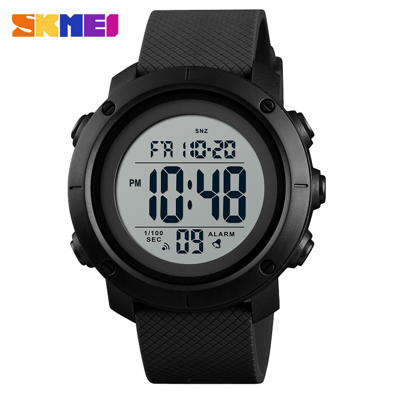 SKMEI Texture Sport Digital Men Watch 2 Time Count Down Alarm Mens Wristwatches Soft Clock 1426 1416