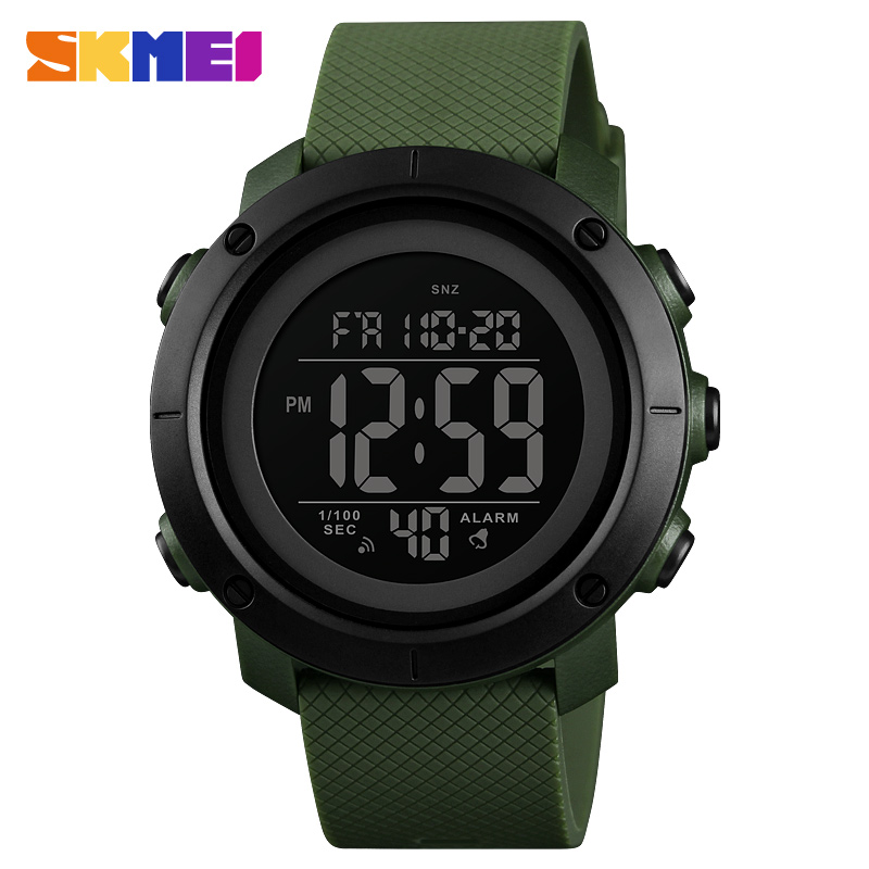 SKMEI Texture Sport Digital Men Watch 2 Time Count Down Alarm Mens Wristwatches Soft Clock 1426 1416