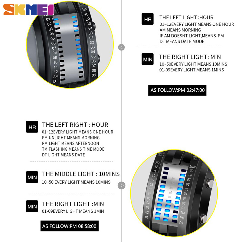 SKMEI Creative Couple Sport Watch Men Women LED Display Mens Laies Watches Fashion Digital Hour 0926