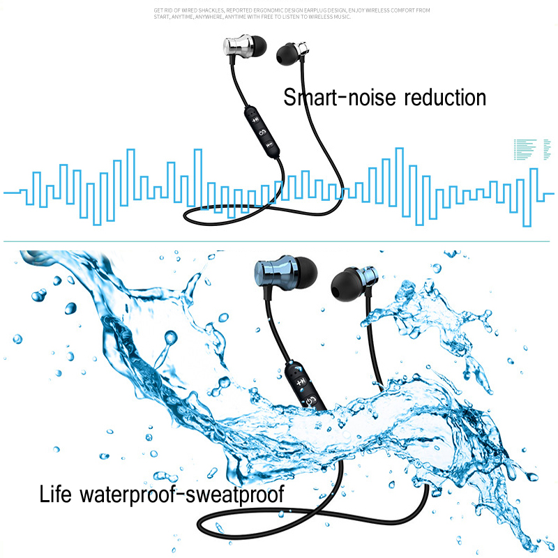 Fashion bluetooth neck-mounted wireless earplugs, creative magnetic binaural in-ear sports earsets
