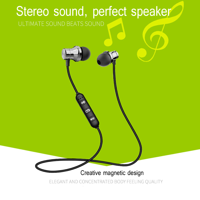 Fashion bluetooth neck-mounted wireless earplugs, creative magnetic binaural in-ear sports earsets