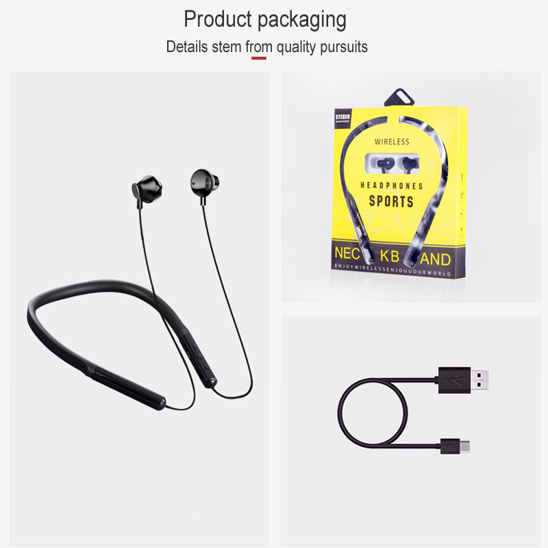 Smart Bluetooth 5.0 Earset Wireless Earphone Hanging Neck Earbuds running waterproof sweatproof