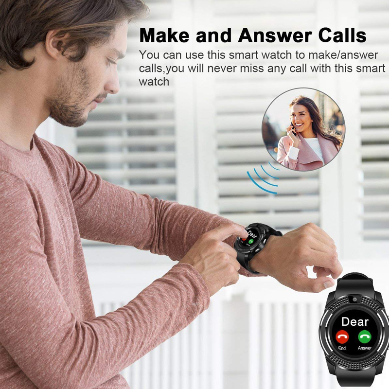 Smart WatchSupport SIM Card Camera Touch Screen Music Play Pedometer Sleep Monitor sports Tracher