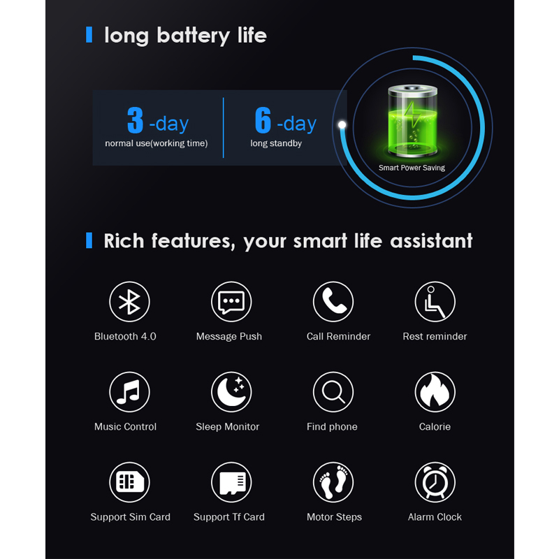 Smart WatchSupport SIM Card Camera Touch Screen Music Play Pedometer Sleep Monitor sports Tracher