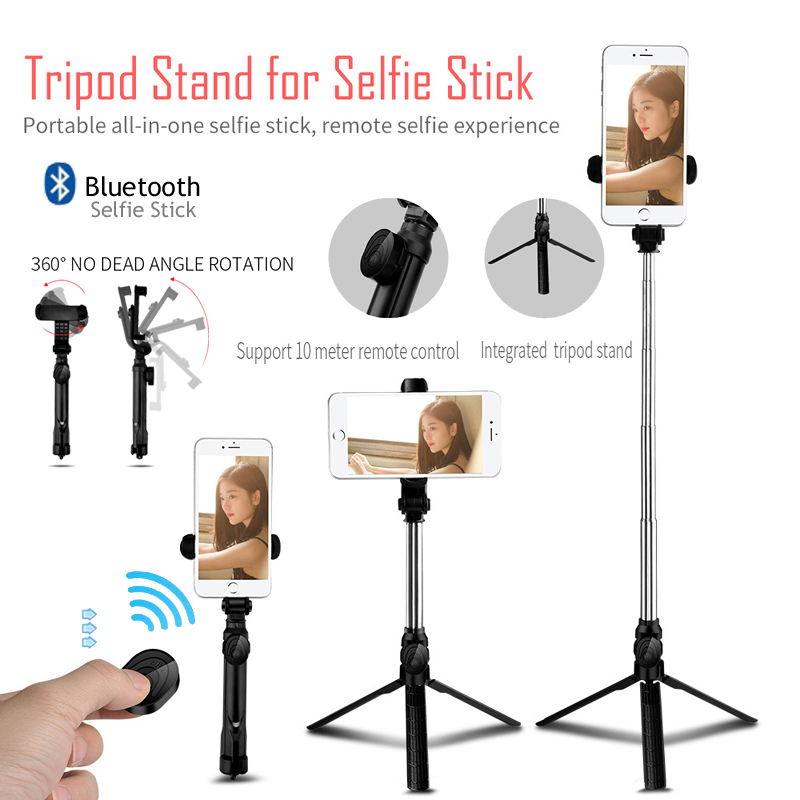 XT10 Tripod Selfie Stick Horizontal Vertical Phone Wireless Bluetooth Mini Portable Selfie Stick