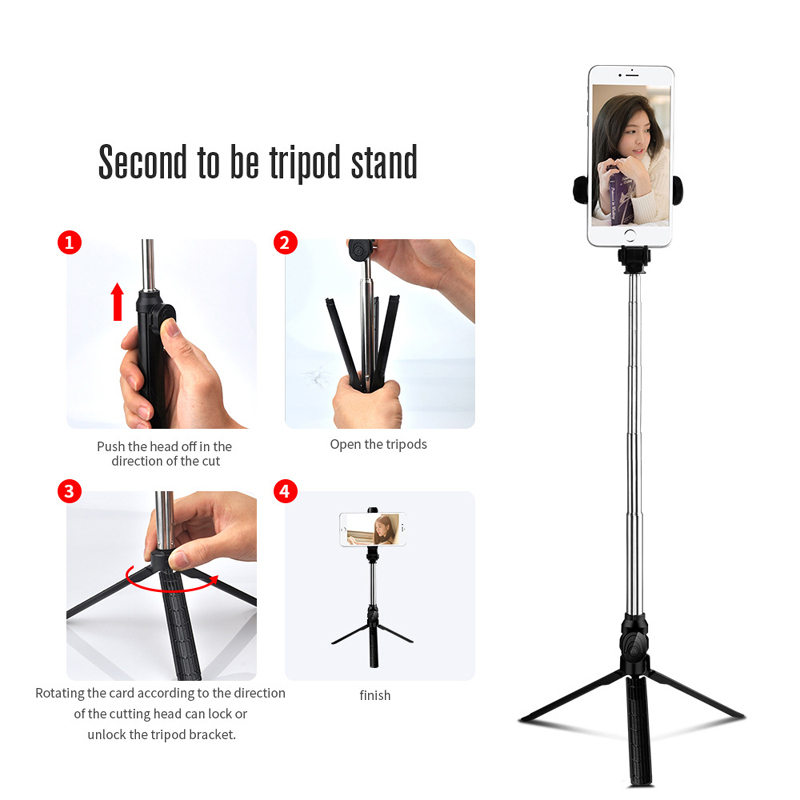 XT10 Tripod Selfie Stick Horizontal Vertical Phone Wireless Bluetooth Mini Portable Selfie Stick