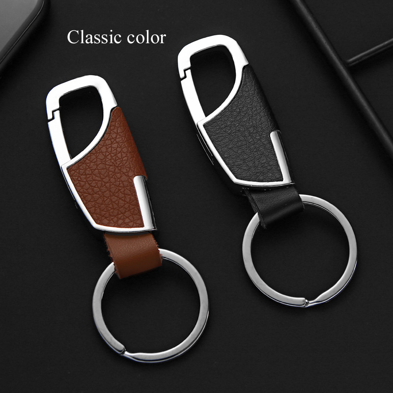WHOLEsale Keychain, leather men's car keychain, metal pendant accessories, custom small gifts