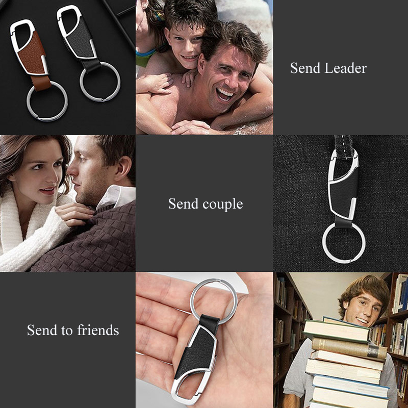 WHOLEsale Keychain, leather men's car keychain, metal pendant accessories, custom small gifts