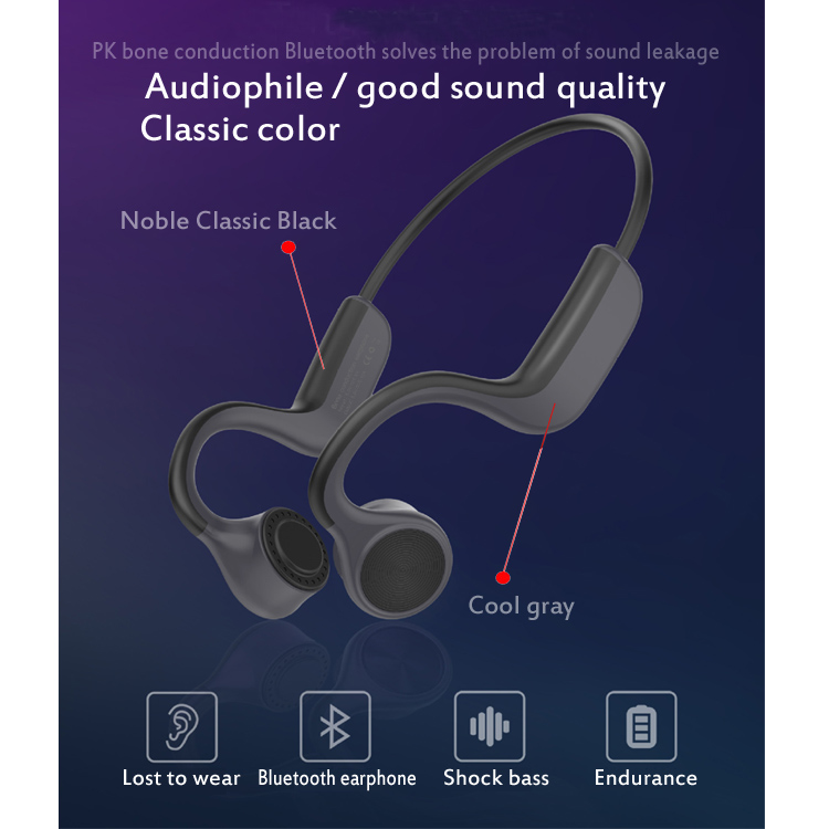 Bluetooth 5.0 Headsets New Ear Hook Bone Conduction Stereo Sports Headsets comfortable to wear