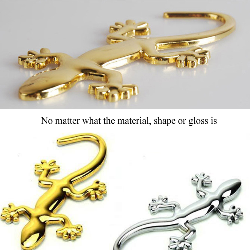 Car gecko personality car stickers, 3D metal reflective body stickers, solid shelter gold and silver