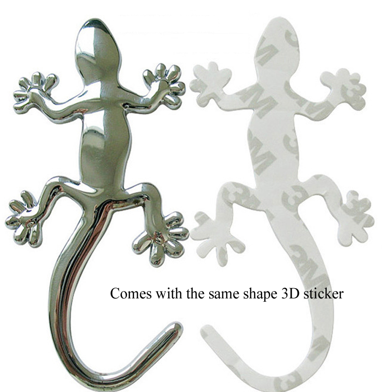 Car gecko personality car stickers, 3D metal reflective body stickers, solid shelter gold and silver