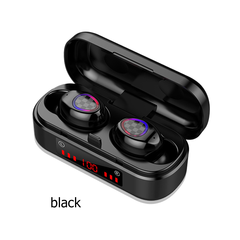 Wireless Bluetooth 5.0 earbuds binaural ultra-small TWS power display screen printing touch earphone