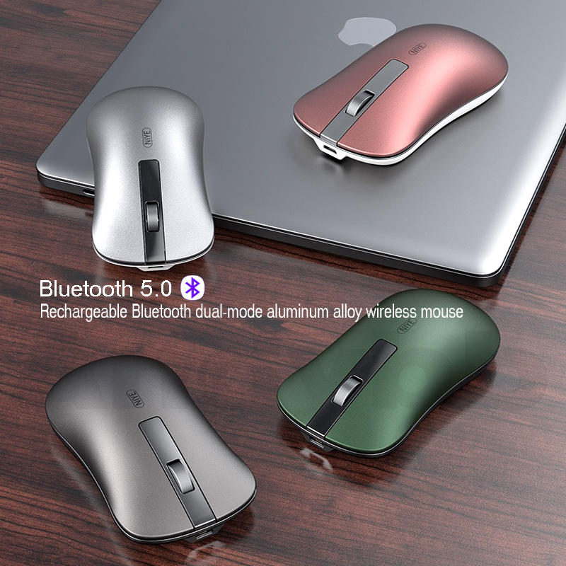 Aluminum alloy Bluetooth wireless mouse 2.4G charging mute cute notebook, desktop computer universal