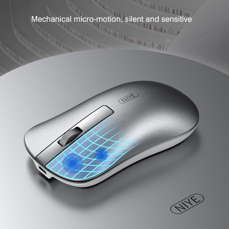 Aluminum alloy Bluetooth wireless mouse 2.4G charging mute cute notebook, desktop computer universal