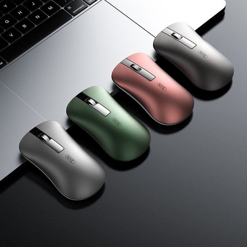 Aluminum alloy Bluetooth wireless mouse 2.4G charging mute cute notebook, desktop computer universal