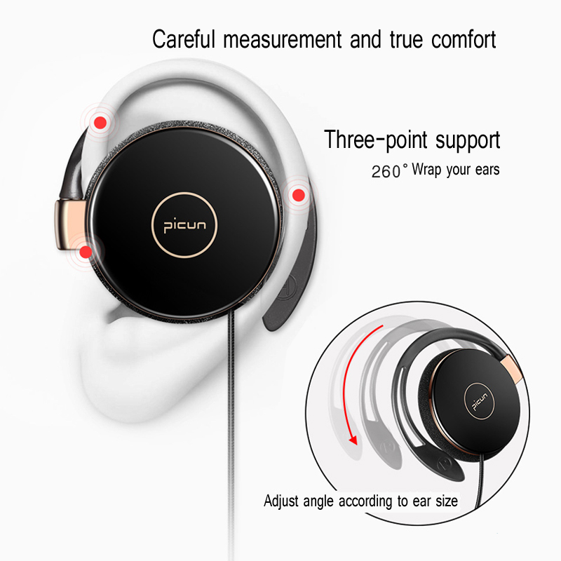 New ear-hook earphones sports wired music with microphone computer phone earset