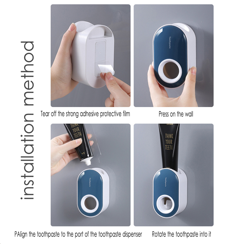 Automatic toothpaste squeezer suction wall-mounted dental rack without punching