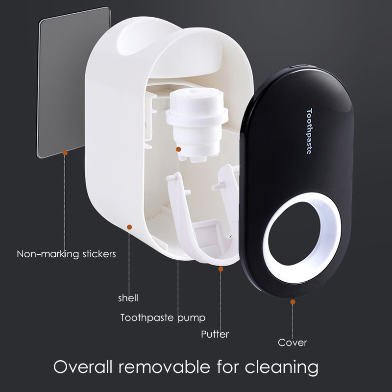Automatic toothpaste squeezer suction wall-mounted dental rack without punching