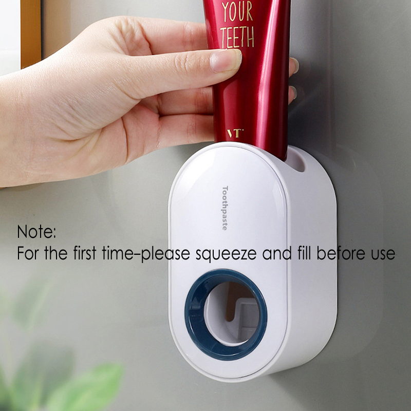 Automatic toothpaste squeezer suction wall-mounted dental rack without punching