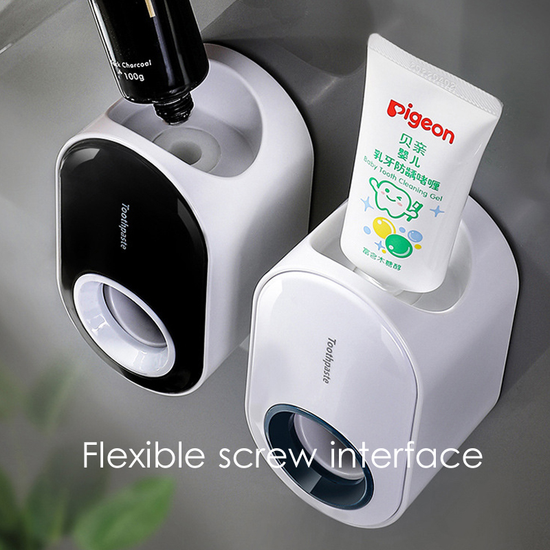 Automatic toothpaste squeezer suction wall-mounted dental rack without punching