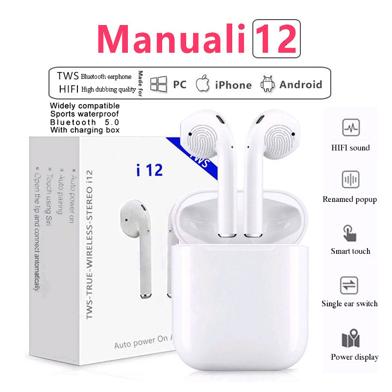 i12 bluetooth earset 5.0 new inpods12 sports wireless bluetooth binaural touch high-tech earphone