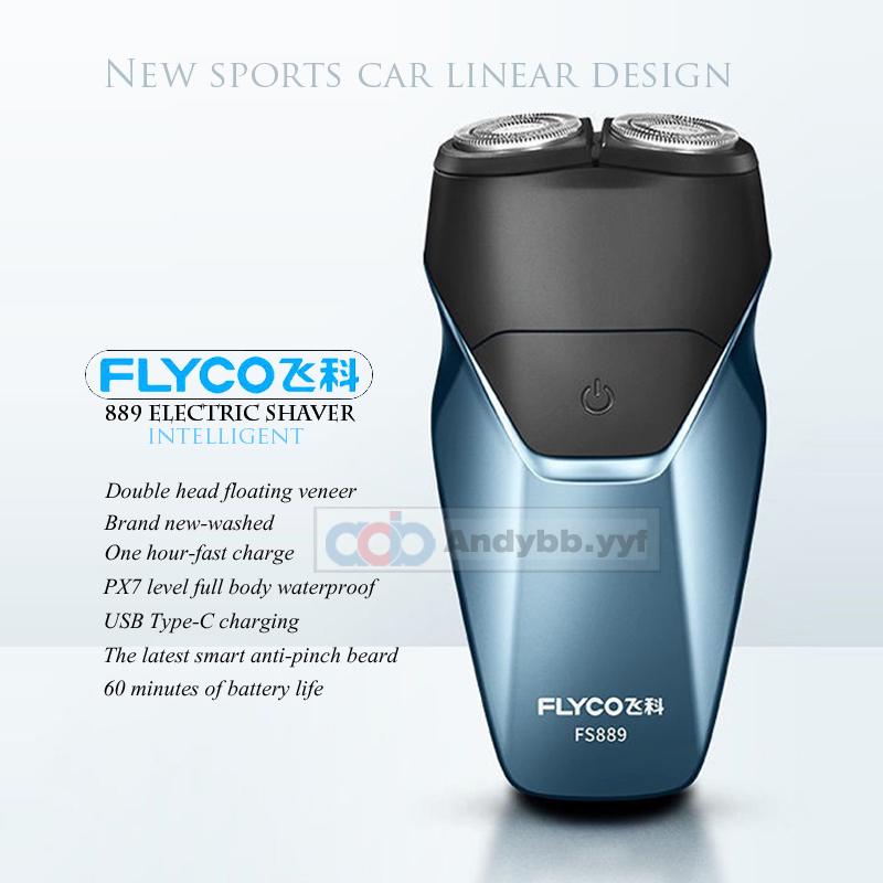 【Andybbyyf】Men&apos;s Electric Shaver Genuine FLYCO Shaver Type-C Smart Rechargeable Beard Machine