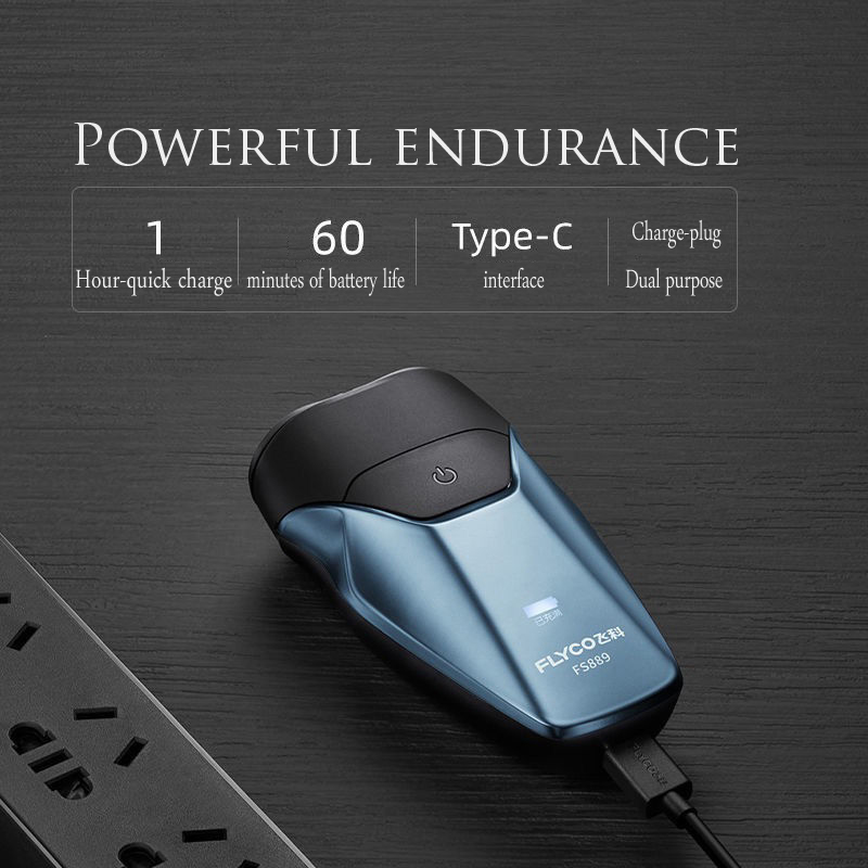 【Andybbyyf】Men&apos;s Electric Shaver Genuine FLYCO Shaver Type-C Smart Rechargeable Beard Machine