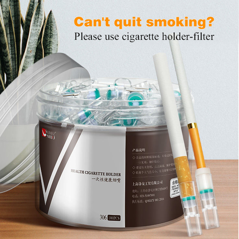 100Pcs Transparent cigarette holder filter, disposable filter cigarette,men's thick cigarette filter