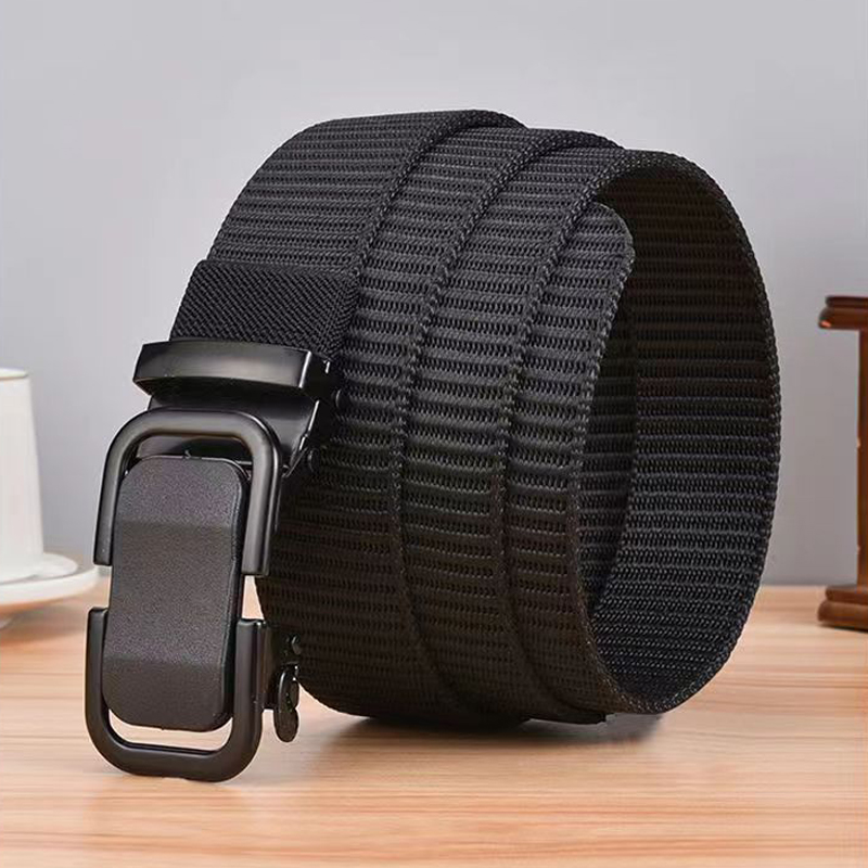 【Andybbyyf】Automatic buckle Belt Men's canvas Belt Business Casual Jeans with Tactical Outdoor Casual Military training belt