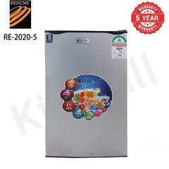 【HOT】 Silver Rebune RE-2020-5 ,90L Fridge + 5 Years Warranty Single Door Defrost Refrigerator Recessed Handle  ( RE-2020-5 Silver ) Silver 90L