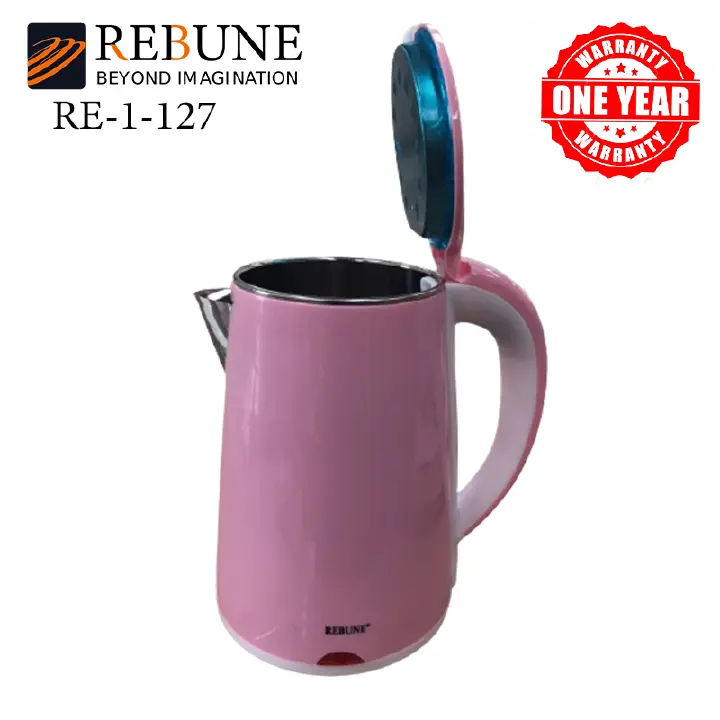 【Special Offers】 Rebune RE-1-127  1.8L Cordless  Electric Kettle  Appliance boiling water automatic pink with 1 year warranty water heater electronics and appliances kitchen