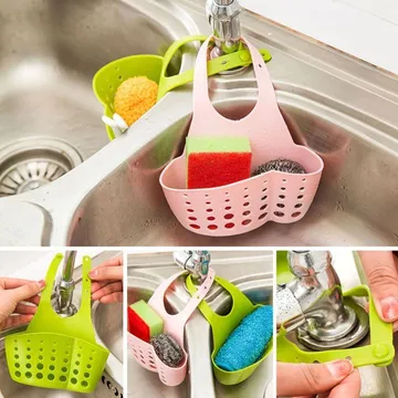 1pc Kitchen Sink Caddy Sponge Holder,Hanging Kitchen Adjustable Strap  Faucet Caddy