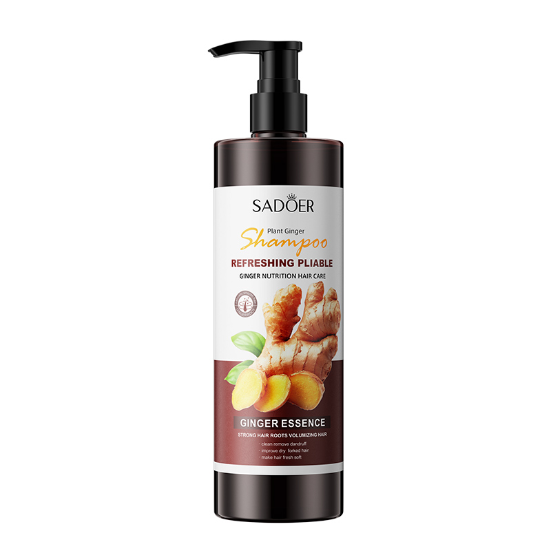 SADOER 500ml Ginger Refreshing & Smoothing Shampoo: Deep Scalp Nourishment, Anti-Frizz Formula, Repairs Roughness, Enhances Hair Shine 500ml