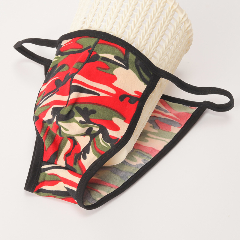 Valentine Gifts New Camouflage Sexy Low Waist Youth Sexy Thong Men's Underwear Shorts