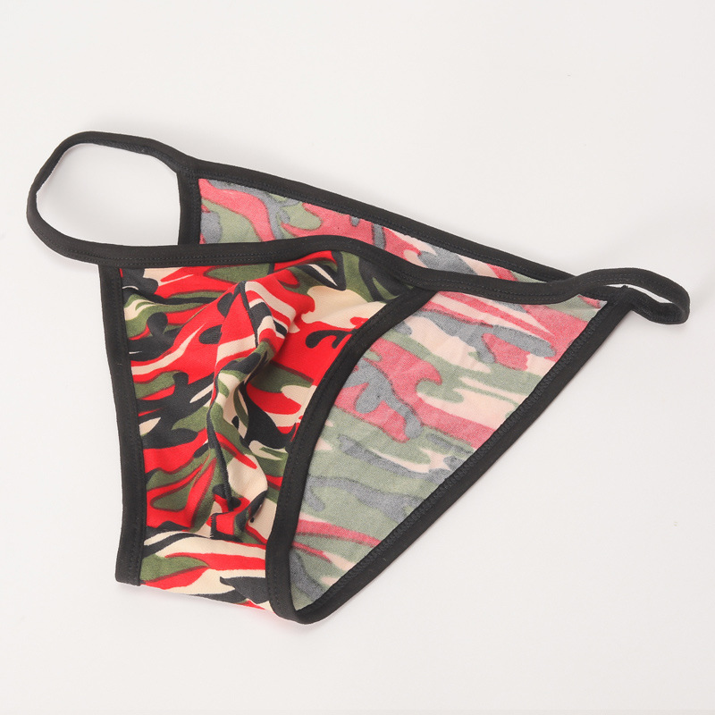 Valentine Gifts New Camouflage Sexy Low Waist Youth Sexy Thong Men's Underwear Shorts
