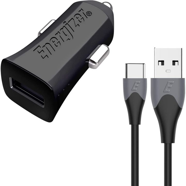 DC1Q3UC23- Ultimate Energizer Ul Car Charger Qc3 18w +Type C Cable Black