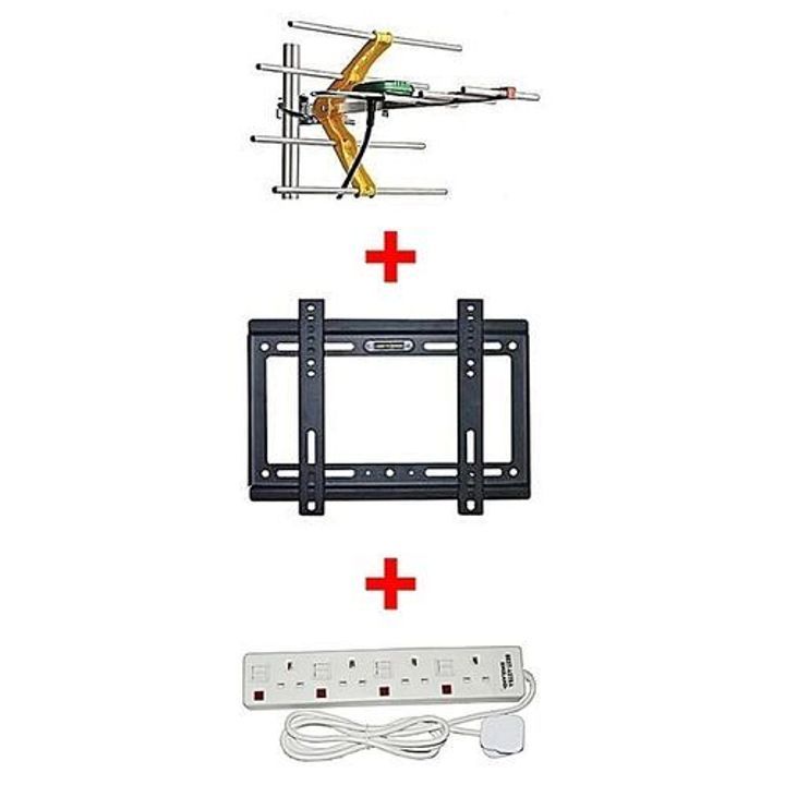 Digital Aerial + 14"-42" TV wall bracket Free 4 way extension socket standard standard
