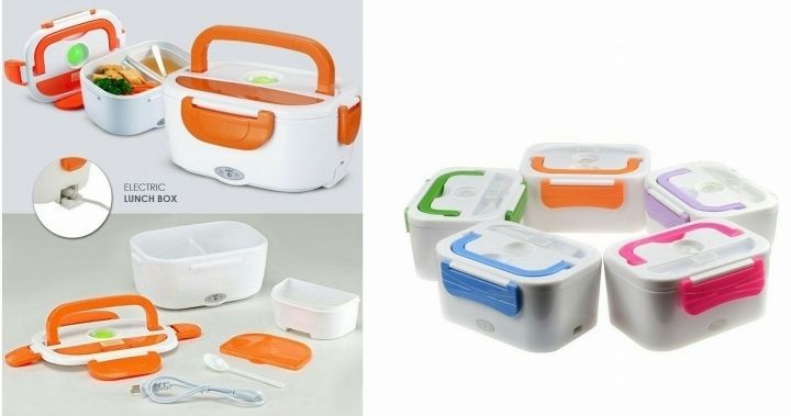 Portable Travel USB Electric Portable Heat Lunch Box Food Warmer With Partition