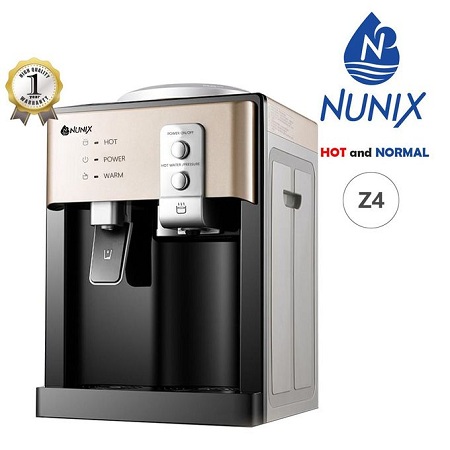 Nunix Z4 table top hot and normal water dispenser champagne black color Nunix table top water dispenser