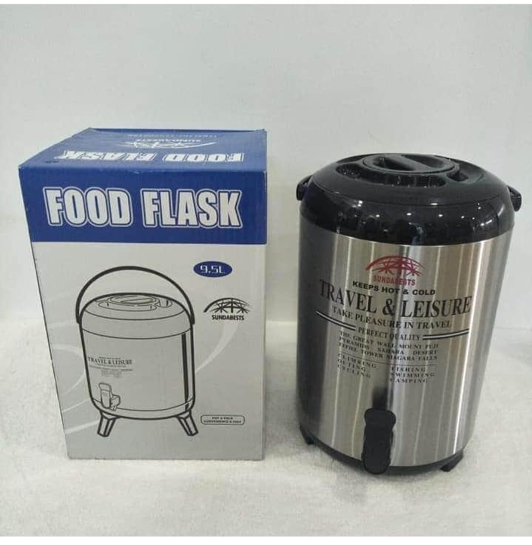 sundabest tea urn Portable Milk / Tea Dispenser Travel Leisure Tyan Water Jug Keep Hot Flask Silver