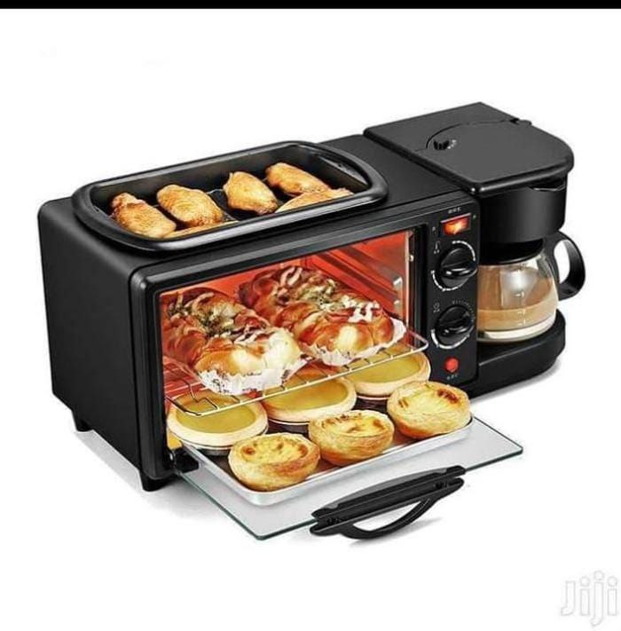 3 IN 1 Nunix Breakfast Maker Coffee maker 12 L Oven and grill Black 3 IN 1