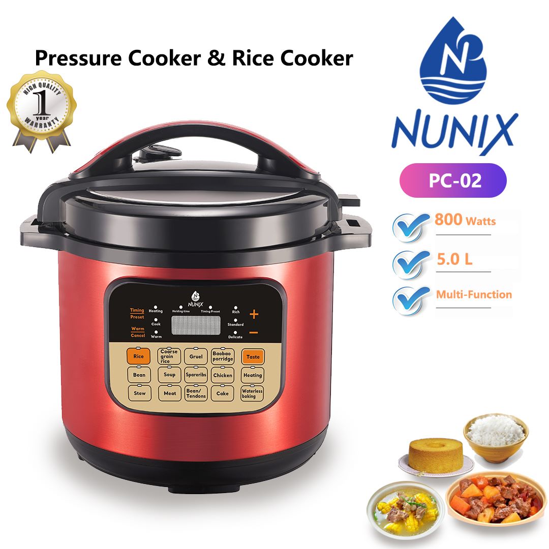 PC-02 5 Litres  Multi-Functional digital Nunix Electric Pressure Cooker Explosive Proof PC 02 Nunix electric pressure cooker  800W