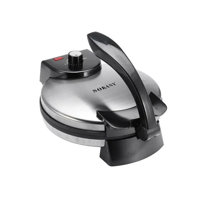 Sokany KJ-507 Modern Electric Roti Chapati Maker Pancake Maker With 10 inches non stick surface 2000W silver black