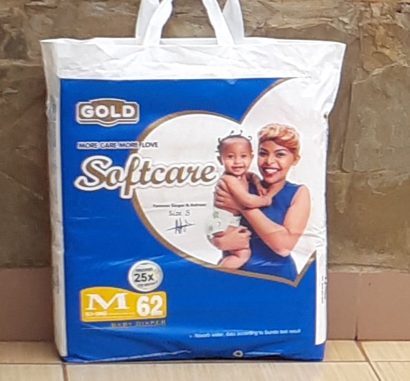 Softcare Gold 62Pcs Super Dry Baby Diapers Size Medium(6.1-9 Kg) as per thepicture l