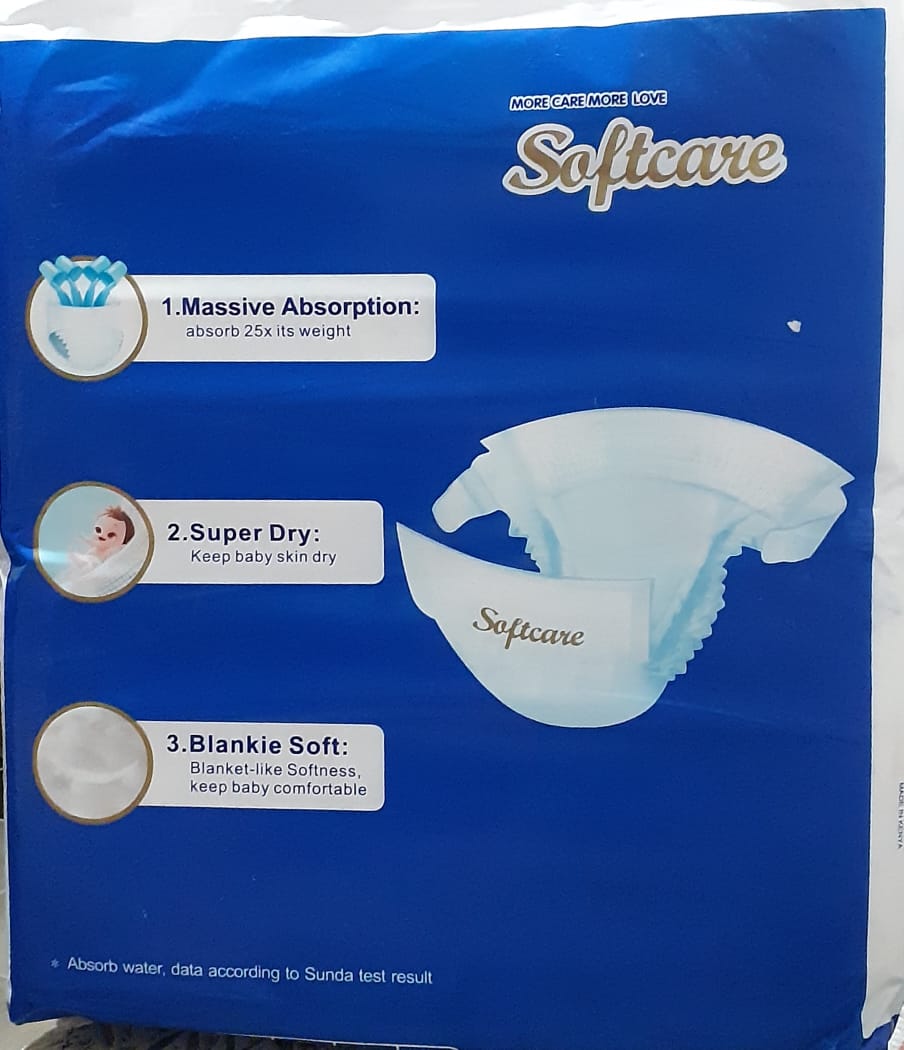 Softcare Gold 62Pcs Super Dry Baby Diapers Size Medium(6.1-9 Kg) as per thepicture l