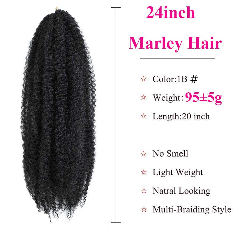 24inch Marley Braids Crochet Hair Twist Box Extensions Women